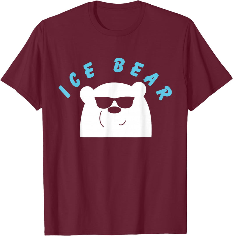 Global Warming Awareness Arctic Winter Ice Ice Bear with Sunglasses Polar Bear Plunge T-Shirt - Burgundy
