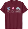 Sea Cows Tees Cute Manatee TShirt, Peace Love Manatees Chubby Sea Cow T-Shirt - Burgundy