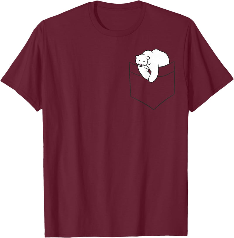 Cute Polar Bear Gifts And Tees Polar Bear in Bag Cute Polar Bear Children Baby Polar Bear T-Shirt - Burgundy