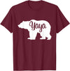 Matching Family Gift Shirts Yaya Bear Silhouette T-Shirt - Burgundy