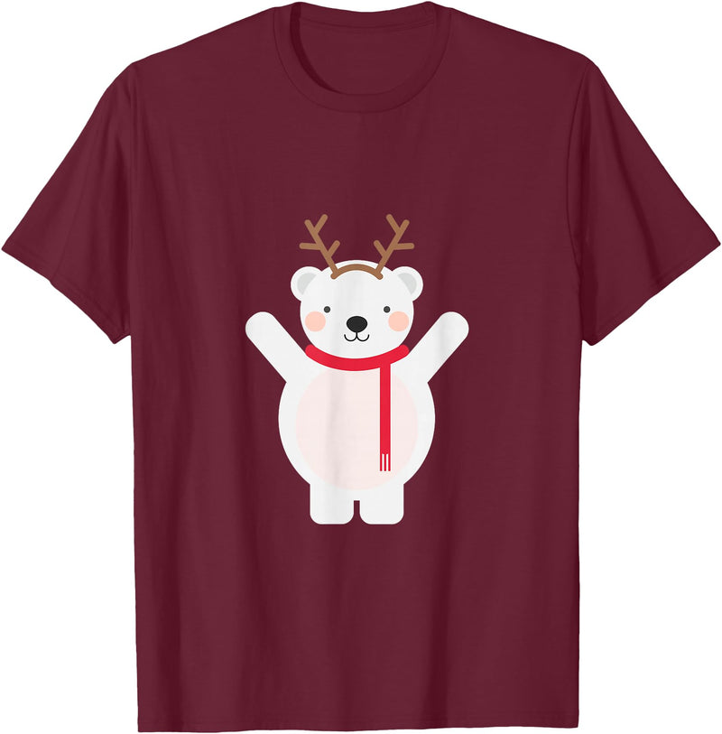 Ugly Sweater Designs Christmas Polar Bear T-Shirt - Burgundy