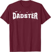 Dadster Matching Family Mom Dad Halloween Party Retro Vintage Dadster Couple Matching Family Mom Halloween T-Shirt - Burgundy