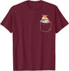 Pocket Hamster Shirt, Funny Hamster in Pocket Gift Tshirt T-Shirt - Burgundy