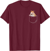 Pocket Hamster Shirt, Funny Hamster in Pocket Gift Tshirt T-Shirt - Burgundy