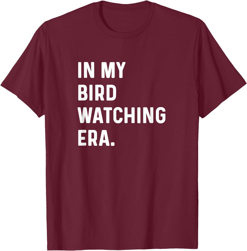 Bird Watching for Men Women Boys Girls by Jess in My Bird Watching Era - Birds Telescope Photography T-Shirt - Burgundy