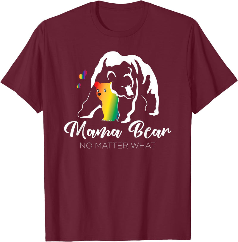 LGBT Mama Bear Gay Pride Equal Rights SpecialTee Rainbow Equal Rights Mom LGBT Mama Bear Gay Pride T-Shirt - Burgundy
