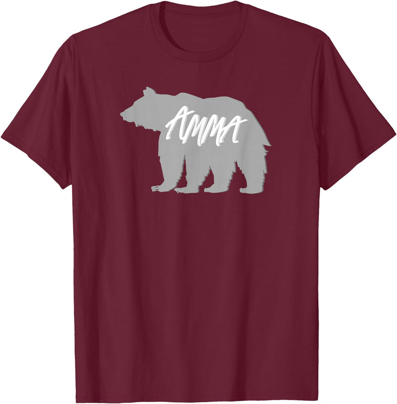 Grandma Granny GG T Shirt Gift SchippTees Amma Bear Icelandic Grandmother Nickname TShirt T-Shirt - Burgundy