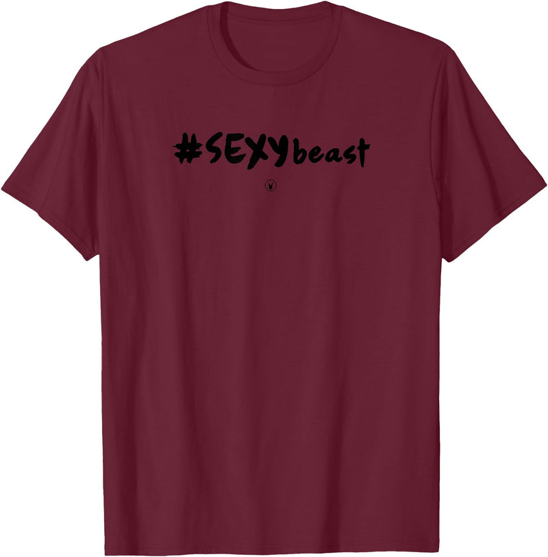 SEXY BEAST Gym Rabbit Workout Gym Fitness MMA T-Shirt in Burgundy