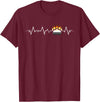 Bear Community Bear Brotherhood Gay Men Gifts Gay Bear Pride Heartbeat Paw Bear Flag Colors T-Shirt - Burgundy