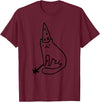 Sunlight Smile Wizard Cat Funny Meme Drawing T-Shirt - Burgundy