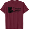 The Rabbit in Red Lounge Halloween T-Shirt in Burgundy