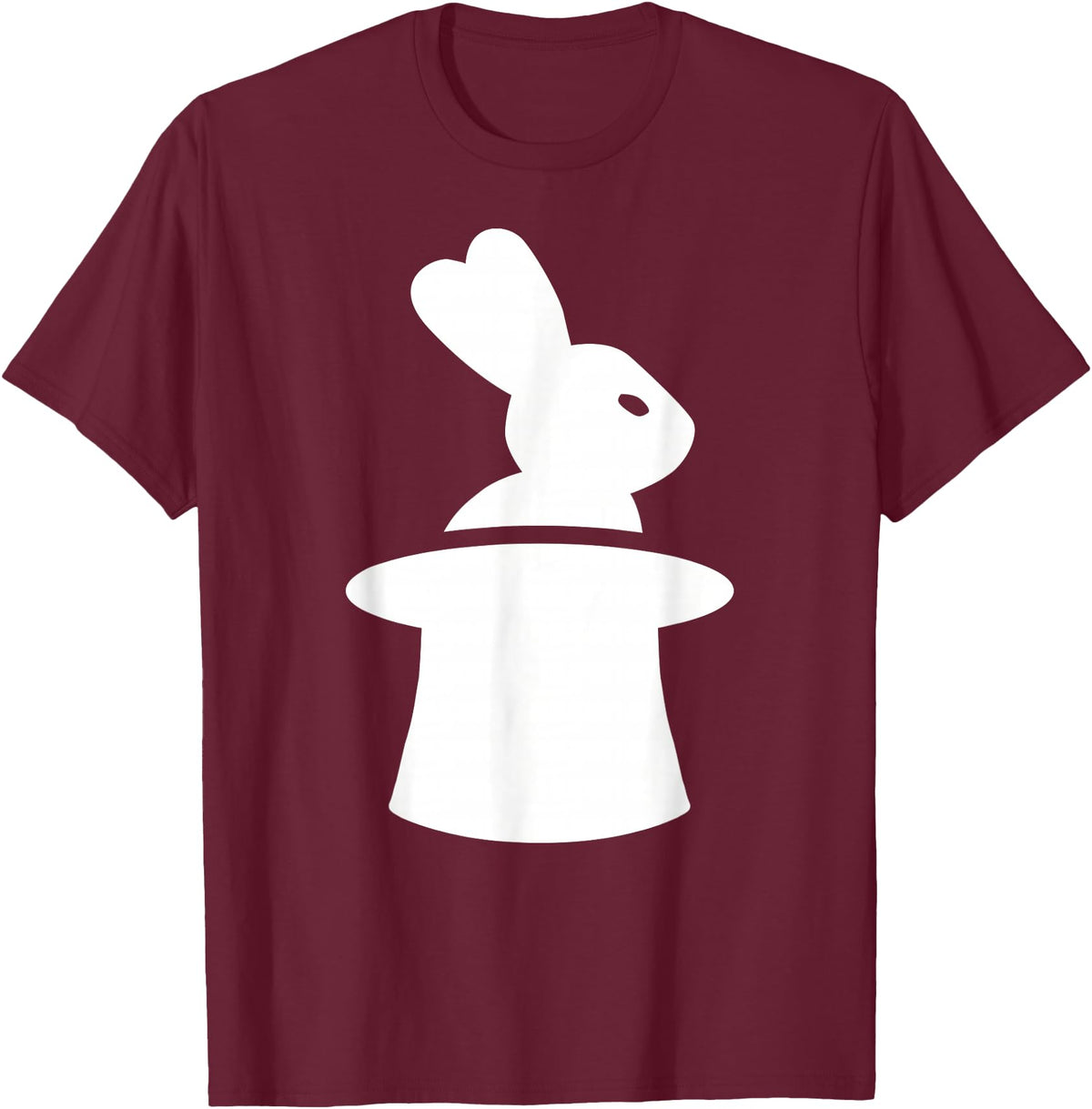 Wizard with Hat and Rabbit T-Shirt in Burgundy
