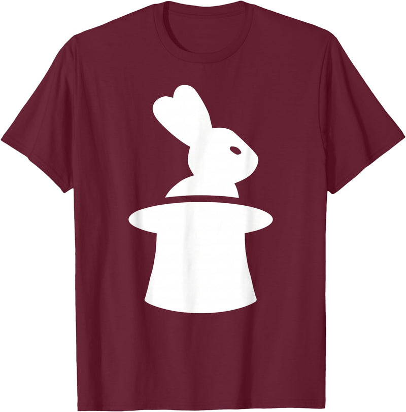 Wizard with Hat and Rabbit T-Shirt in Burgundy