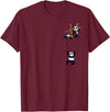 Kawaii Clothes - Anime Merch - japanese streetwear Kawaii Clothes Baby Panda Bear Pocket Panda T-Shirt - Burgundy