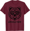 Mama Bear Grizzly Mom T-Shirt - Burgundy
