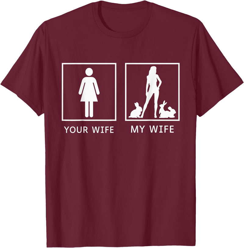 Your Wife My Wife Bunny Rabbit T-Shirt in Burgundy