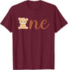 Family Birthday Bear Gifts One of The Birthday Boy Bear 1st Birthday Party Boy T-Shirt - Burgundy