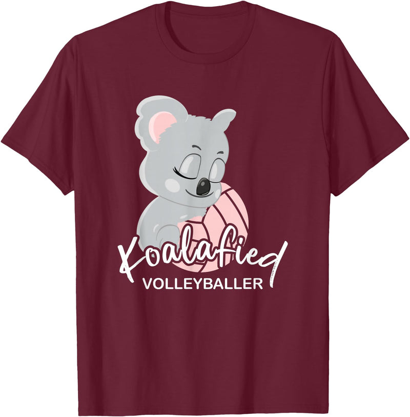 FIDORATIS koalafiziert Koala Bär Shirts Geschenke Koalafied Women's Volleyballer I Volleyball Beach Volleyball T-Shirt - Burgundy
