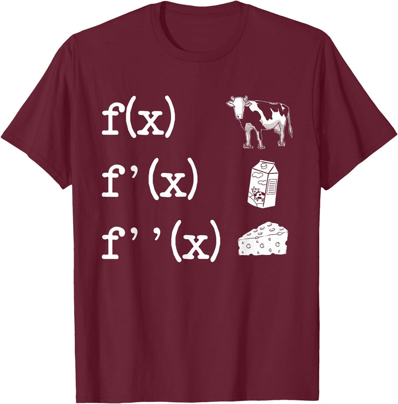 Cute Math Gifts Calculus Nerd Accessories & Stuff Funny Math Teacher Art For Men Women Cow Milk Cheese Formula T-Shirt -