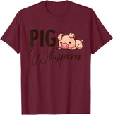 SHIRTSIDE PIG Pig Whisperer Shirt Gift For Pig Lover T-Shirt - Burgundy