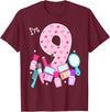 Birthday Girl Spa Squad Outfit Gifts Shop Spa Birthday Party I'm 9 Girls Makeup 9th Bday Kids Toddlers T-Shirt - Burgundy