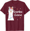 Me & Mommy Llama Co. Grandma Llama Cute Llamas Lover Best Grandmother Ever T-Shirt - Burgundy