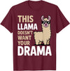 Llama Gift Llama Lover Accessories & Lama Stuff Funny Llama Design for Men Women Kids Llama Lover Llama T-Shirt - Burgundy