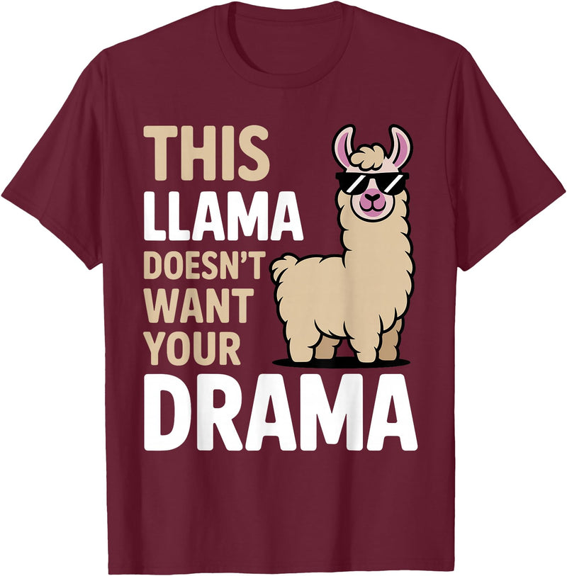 Llama Gift Llama Lover Accessories & Lama Stuff Funny Llama Design for Men Women Kids Llama Lover Llama T-Shirt - Burgundy