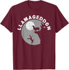 Funny Llama Tshirts for Farm Pet Animal Fans Funny Llamageddon T-Shirt for Llama Barnyard Lovers T-Shirt - Burgundy