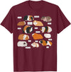 Guinea pig breeds Shirt Shirt Costume Clothing Tee Guinea pig breeds Shirt Shirt Costume Clothing Accessories T-Shirt - Burgundy