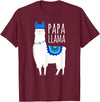 Mama Llama Lover Gifts by Memme Papa Llama T-Shirts for Men T-Shirt - Burgundy