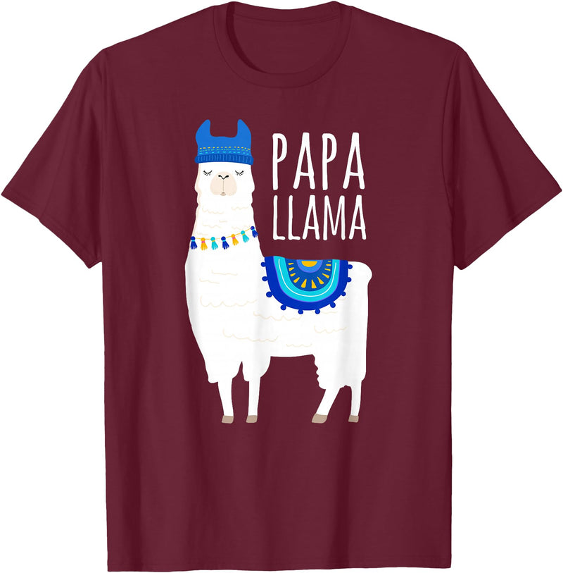 Mama Llama Lover Gifts by Memme Papa Llama T-Shirts for Men T-Shirt - Burgundy