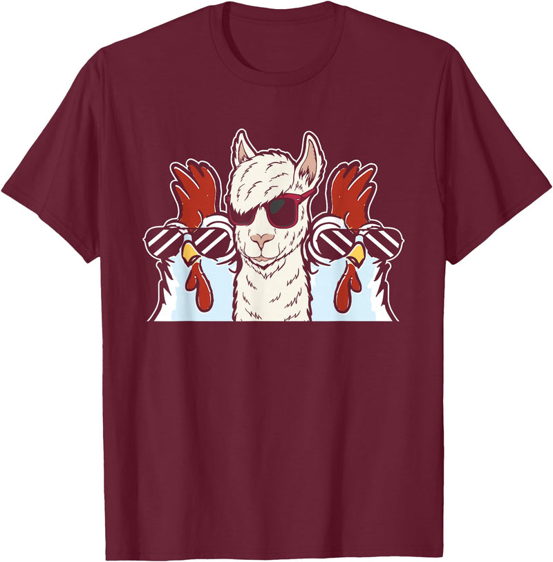 Llama Gifts & Accessories Chicken Llama Cool Alpaca - Lamaist Animal Llama T-Shirt - Burgundy