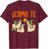 Nerd Ninja Llama Como Te LLamas Spanish Teacher Llama Gift T-Shirt for Men Women Girls Kids - Burgundy