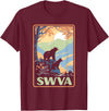 Giant Step Design Co. SWVA Southwest Virginia Black Bears Vintage Parks Poster T-Shirt - Burgundy
