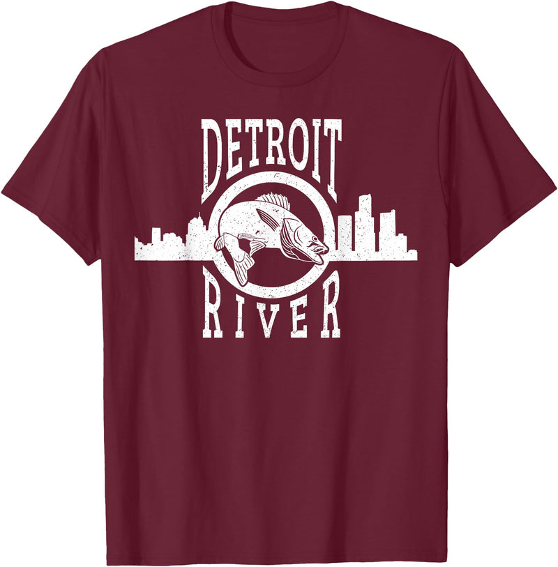 Eternal Angler Detroit River Walleye Fishing T Shirt for Men Women T-Shirt - Burgundy