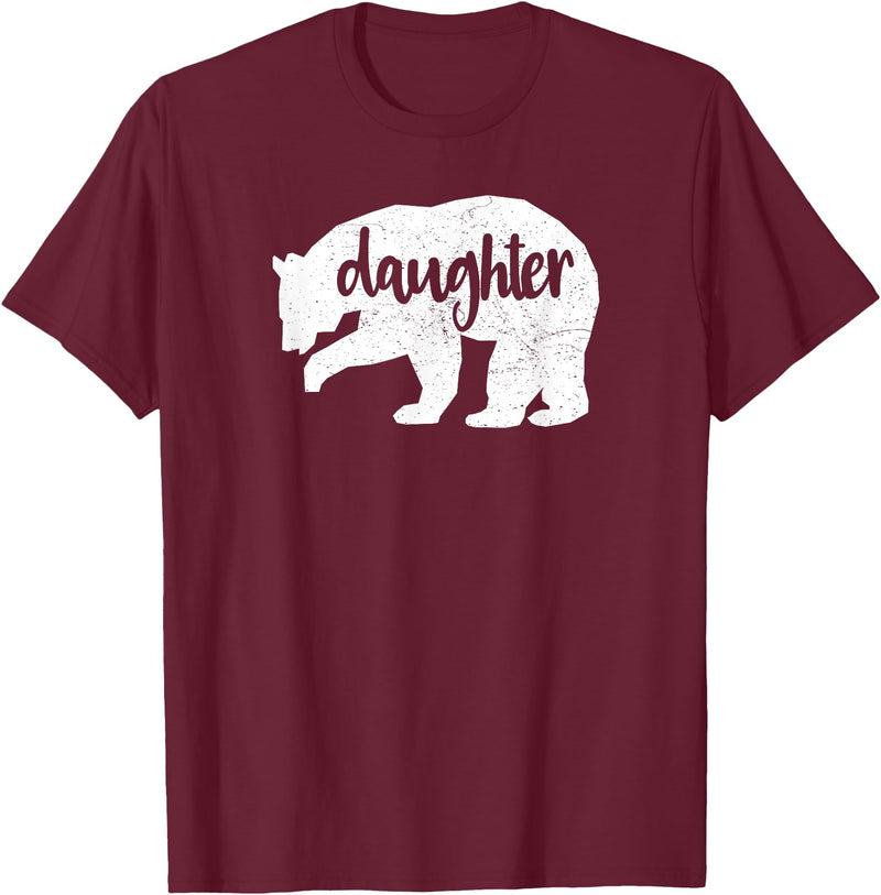 Family & Animals Gifts Daughter Bear - Funny Family T-Shirt Cool Animal Love Tee T-Shirt - Burgundy