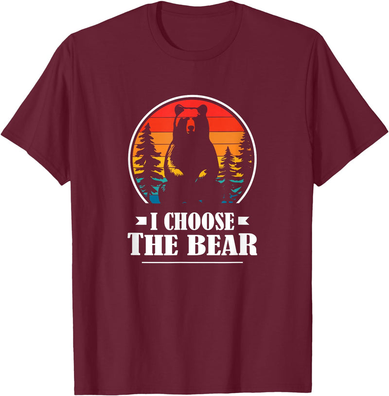 MeToo Angry Radical Feminist Gift Shirts & Hoodies Womens Retro Vintage This Is Why I Choose The Bear T-Shirt - Burgundy