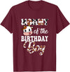 Love Family Matching Mommy of The Birthday Boy Cow Farm 1St Birthday Boy T-Shirt - Burgundy
