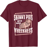 Skinny Pig Wheek Design for a Guinea Pig Lover T-Shirt - Burgundy