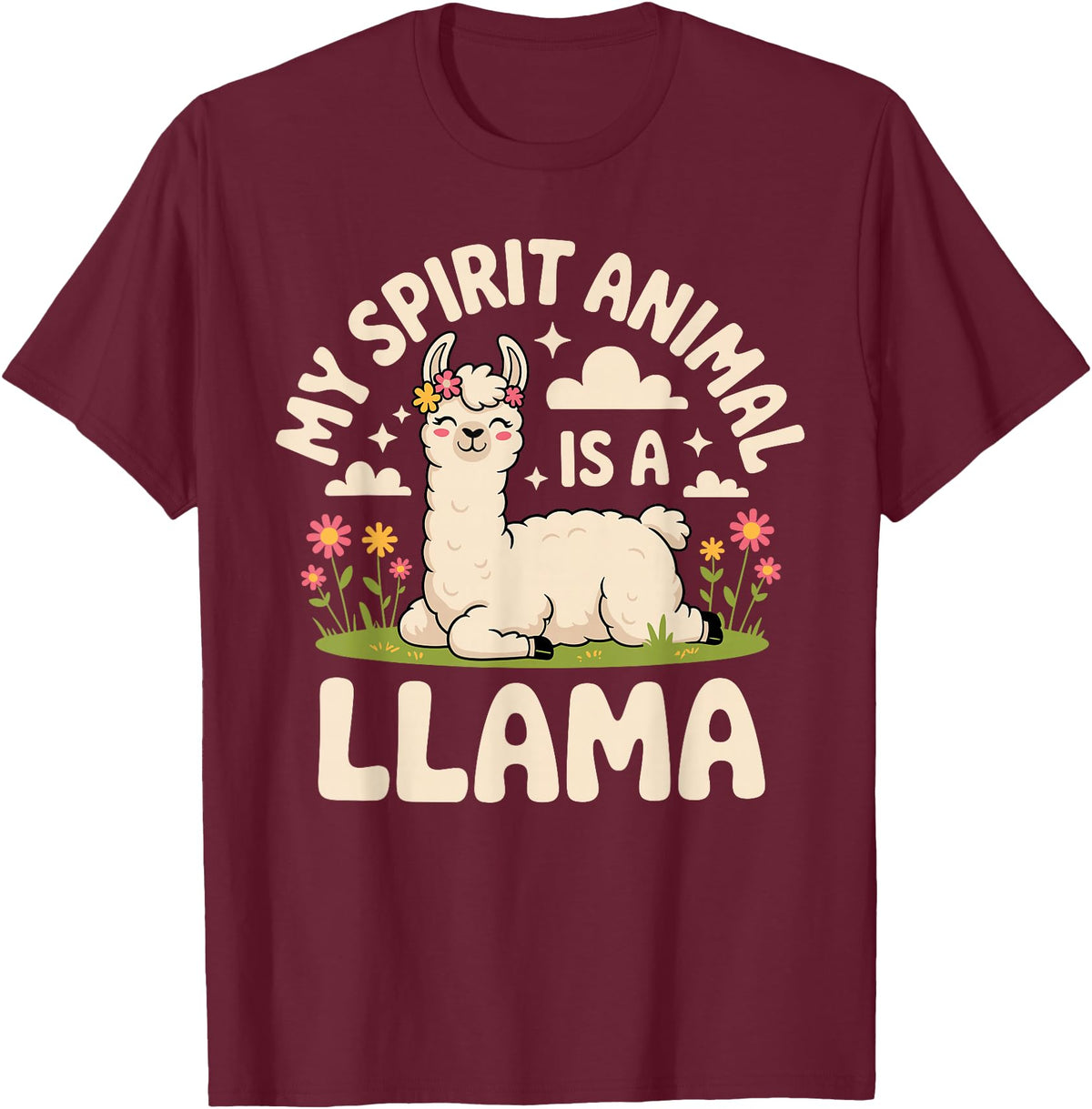 Llama Gift Llama Lover Accessories & Lama Stuff Funny Llama Art for Men Women Kids Alpaca Gag Llama Lover T-Shirt - Burgundy