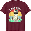 Retro Sunset Llama Spitter Joke Girls Boys Toddler Funny Llama Lover Stand Back I Spit Cute Llamas Spitting Pet T-Shirt - Burgundy
