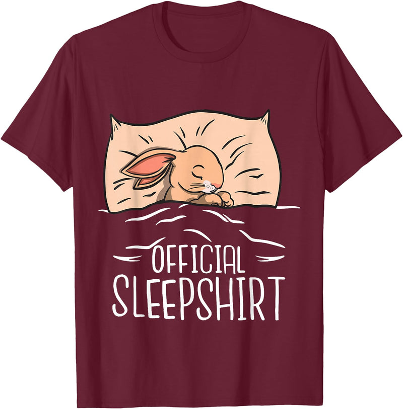 Funny Bunny Official Sleepshirt for Bunny Girl & Boy T-Shirt in Burgundy
