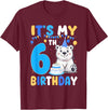 6th Birthday Polar Bear Lover Gift It's My 6th Birthday Polar Bear Themed Party 6 Year Old T-Shirt - Burgundy