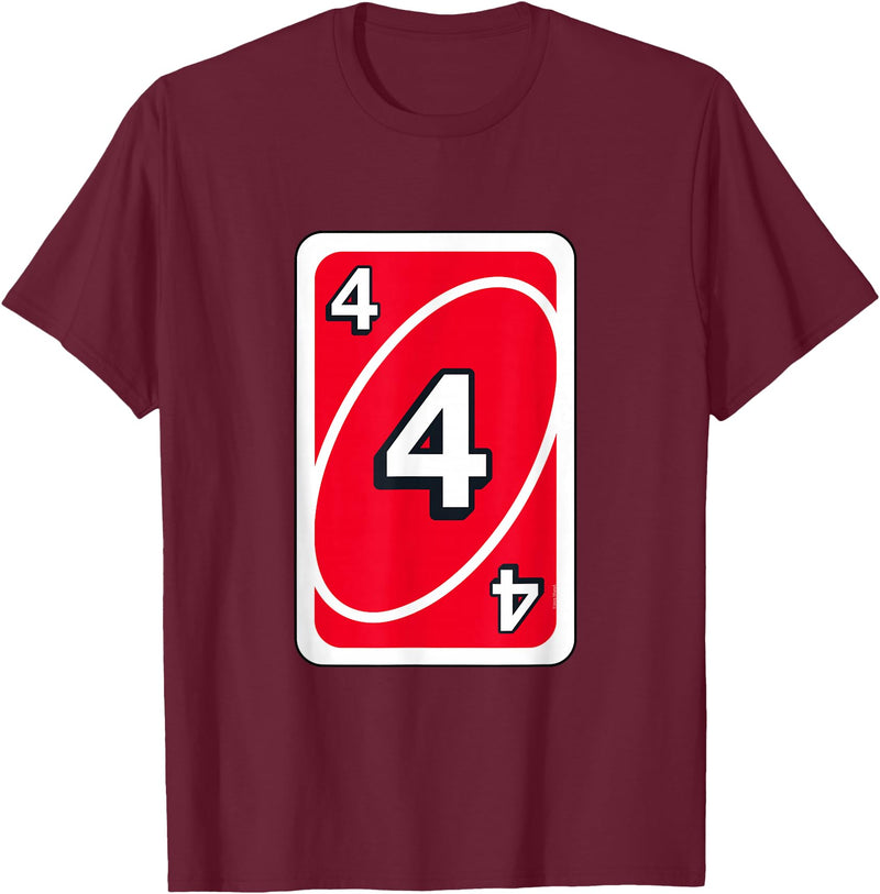 UNO Halloween Red 4" Card T-Shirt - Burgundy