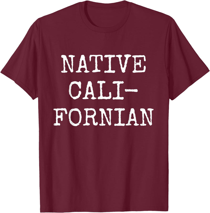 Native Californian T-Shirt - Cali California Bear Apparel T-Shirt - Burgundy