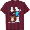 Adorable Sea Animals Tees Arctic Animals Penguin Seal Whale Polar Bear Narwhal T-Shirt T-Shirt - Burgundy