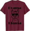 Funny No Drama Llama Sassy Princess Girls Gift Cute Llama Drama Queen Ladies Mom Diva Attitude Llamas Gift T-Shirt - Burgundy