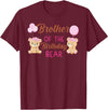 Family Birthday Bear Gifts Brother of The Birthday Girl Bear 1st Birthday Party Girl T-Shirt - Burgundy