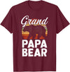 Crazy Grandpa Apparel & Gifts Fun Grandpa Animal Sunset Graphic - Grandpapa Bear T-Shirt - Burgundy